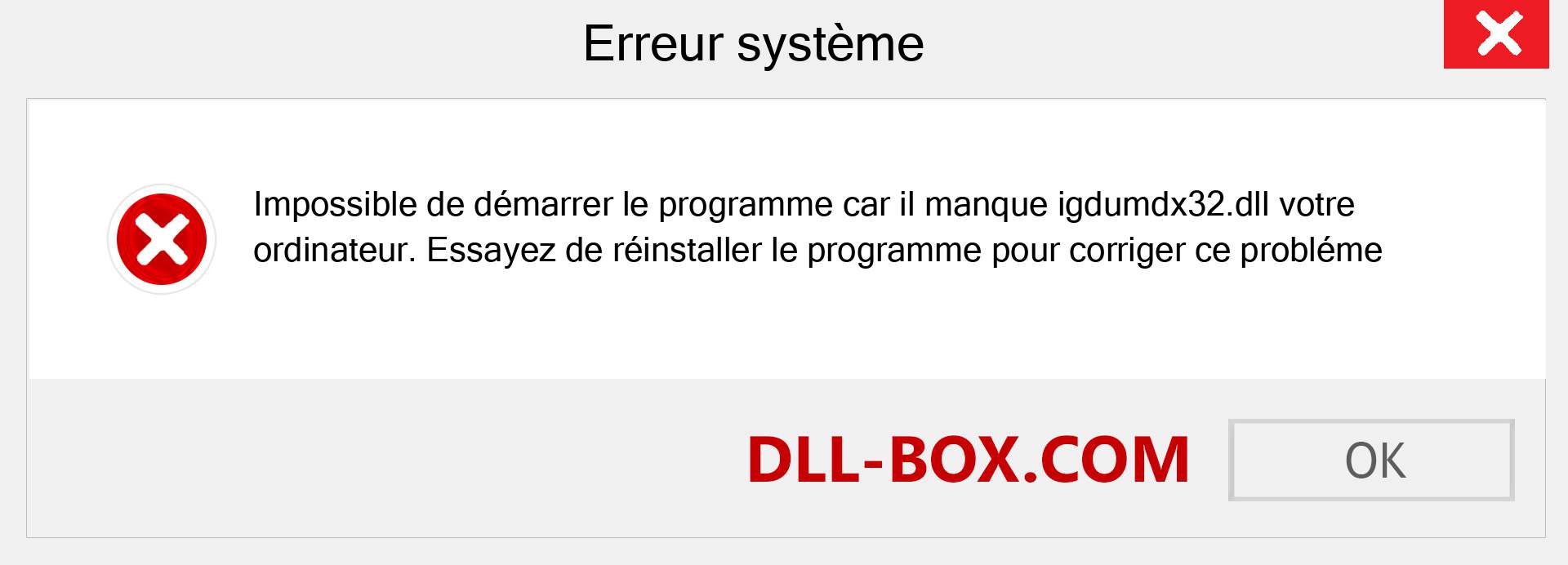 Le fichier igdumdx32.dll est manquant ?. Télécharger pour Windows 7, 8, 10 - Correction de l'erreur manquante igdumdx32 dll sur Windows, photos, images