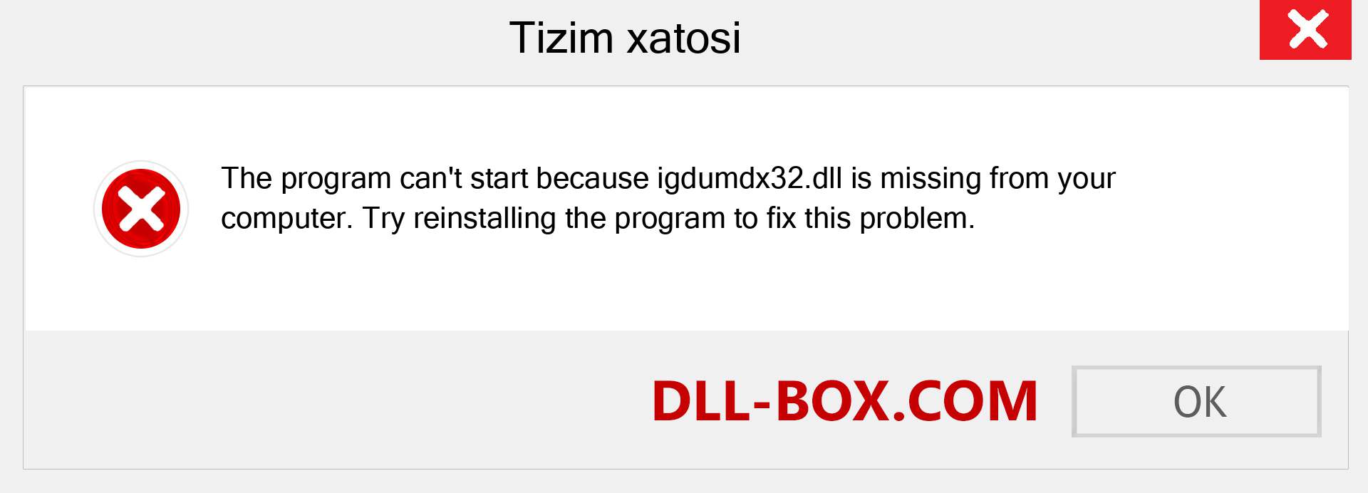 igdumdx32.dll fayli yo'qolganmi?. Windows 7, 8, 10 uchun yuklab olish - Windowsda igdumdx32 dll etishmayotgan xatoni tuzating, rasmlar, rasmlar